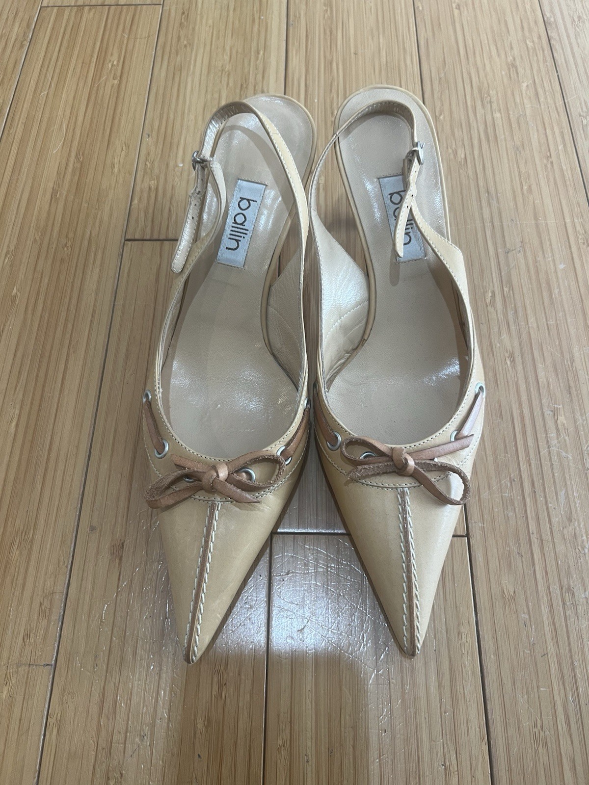 Vintage Pointer Two Sling backs Made In Italy Siz… - image 6