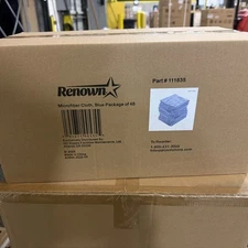 Case of 48 Renown 16"x16" Absorbent Microfiber Cleaning Towels Blue