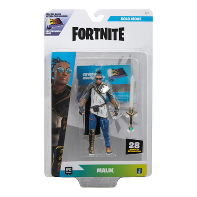 Fortnite Malik Solo Mode 4'' Figure Series 25 #279 Crystal Wings Wrap Code 2024