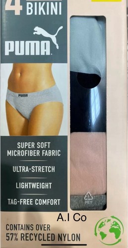 NEW 4 Puma Womens M Seamless Breathe Tagless Microfiber Bikini Underwear/Panties - Picture 2 of 8