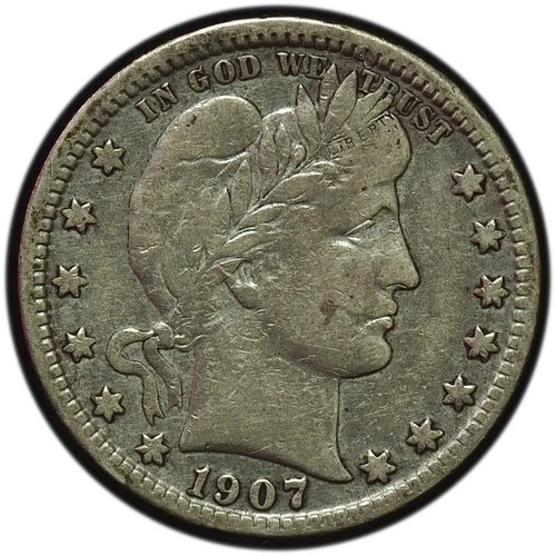 1907-O Barber Quarter Dollar VF Condition