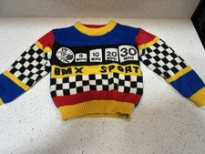 VINTAGE TODDLER BMX SPORT SWEATER COOL 3T GRAND KNITWEAR NICE SHAPE PREOWNED LR2