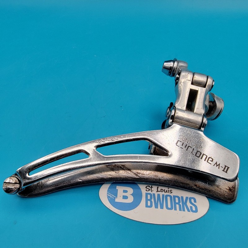 Vintage Suntour Cyclone M-II Front Derailleur Braze On Bottom Pull Vintage e18