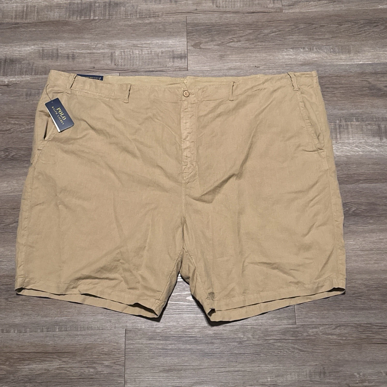 NEW Polo Ralph Lauren Men's Size 58 Beige Classic Fit Linen Cotton Shorts