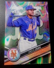 2022 Bowman's Best Top Prospects Aqua Lava Refractor /199 Simon Juan #TP-16