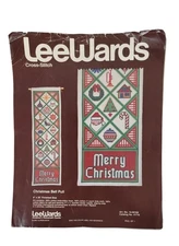 LeeWards Counted Cross Stitch Kit Christmas Bell Pull 8"x26" VTG Open Package