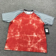 Spyder Rash Guard Shirt Mens XL Red Gray Short Sleeve UPF 30+ Quick Dry S427440