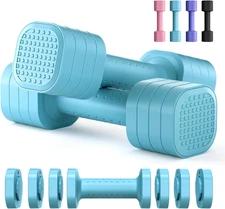 Zempox Adjustable Dumbbell Set of 2, 4 in 1 Free Weights Dumbbells Set for Women