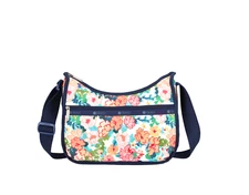 LeSportsac Colorful Garden Classic Hobo Crossbody Bag, Festive Tropical Blooms