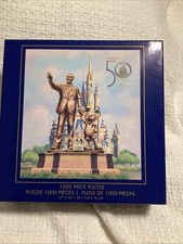 Disney World 50th Anniversary Walt Mickey 1000 Piece Puzzle Open Box Sealed Bag