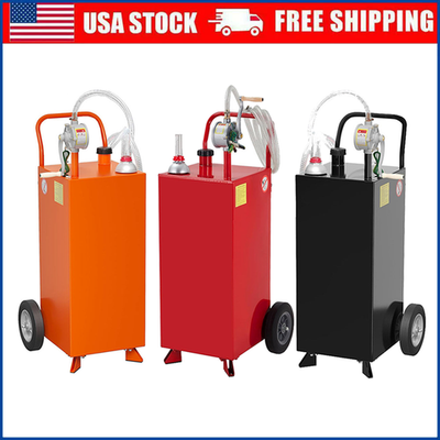 #ad 30 35 40 50 Gallon Fuel Caddy Fuel Storage Tank w Manual Transfer Pump amp; Wheels $186.19
