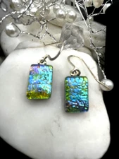Handmade Dichroic Glass Earrings