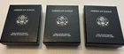 3 American Silver Eagle Proof Dollars - 1999, 2000,Mint Original Boxes & COA's