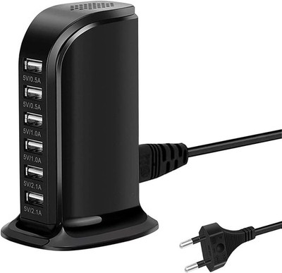 USB Ladegerät 30W 6-Port Multi Ladestation Netzteil für iPhone Samsung Tablet