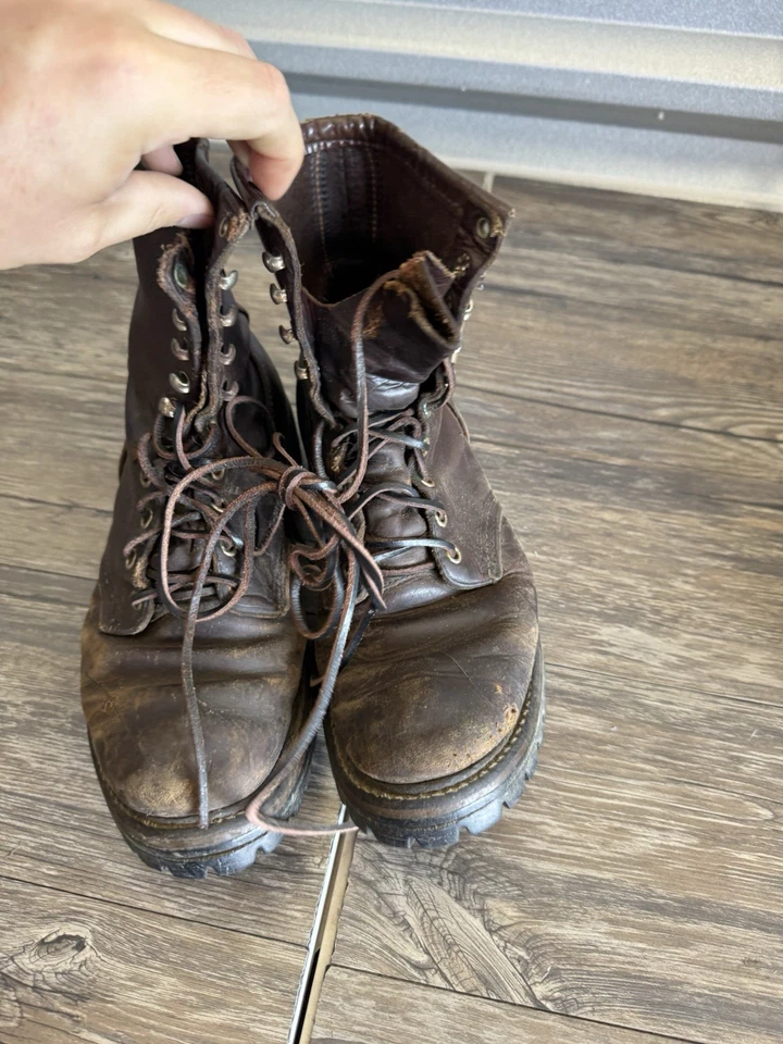 VTG Irish Setter Sport Brown Leather Boots Sz 9 E Approx Made in USA Wide Read - Image 2 of 4