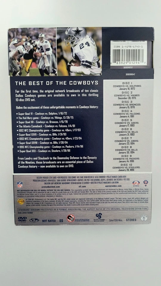 dvd-box-set: dallas owboys_nfl_10 greatest games_wie neu - Bild 2 von 4