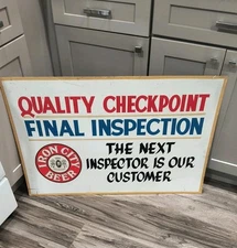 RARE ORIGINAL PITTSBURGH BREWING COMPANY PLANT SIGN IRON CITY BEER BREWERY BAR