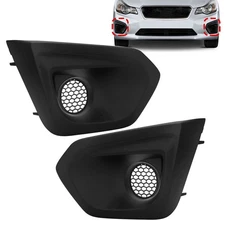 For Subaru Impreza 2012-13 2014 Black Front Bumper Fog Light Grille Bezel Cover