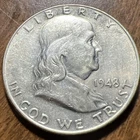 Key Date 1948 Franklin Half Dollar Full Bell Lines Actual Coin.