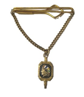 Vintage Improved Order Of The Redman Fob Pendant Tie Bar Clip TOTE KEY Charm