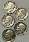 LOT OF 5 - 1946, 48, 49, 51, 52- ROOSEVELT DIMES D & P 90% SILVER #23