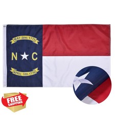 VICDRIA North Carolina 5x8 Ft Flag Embroidered Heavy Duty Polyester NC