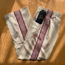 Needles Track Pants S Ivory Poly Smooth Straight Narrow Jogger Pants _#497