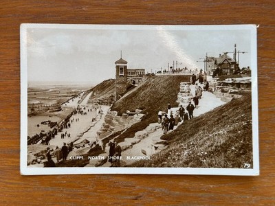 1934 Blackpool North Shore Cliffs Echtfoto Postkarte Wintergärten Sozialgeschichte
