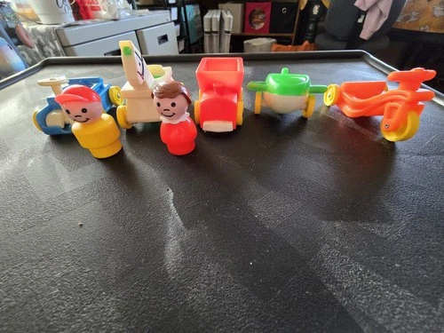 Vintage 1970s Fisher-Price Little people vehicle car lot of 7