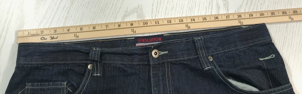 Vintage Y2K Baggy Wide Leg Jeans Men 40x32 Evolution Cotton Blue Hip Hop Skater - Image 3 of 4