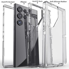 For Samsung Galaxy S23 S22 S21 S20 Ultra S24 S25 5G Case Shockproof Clear Cover