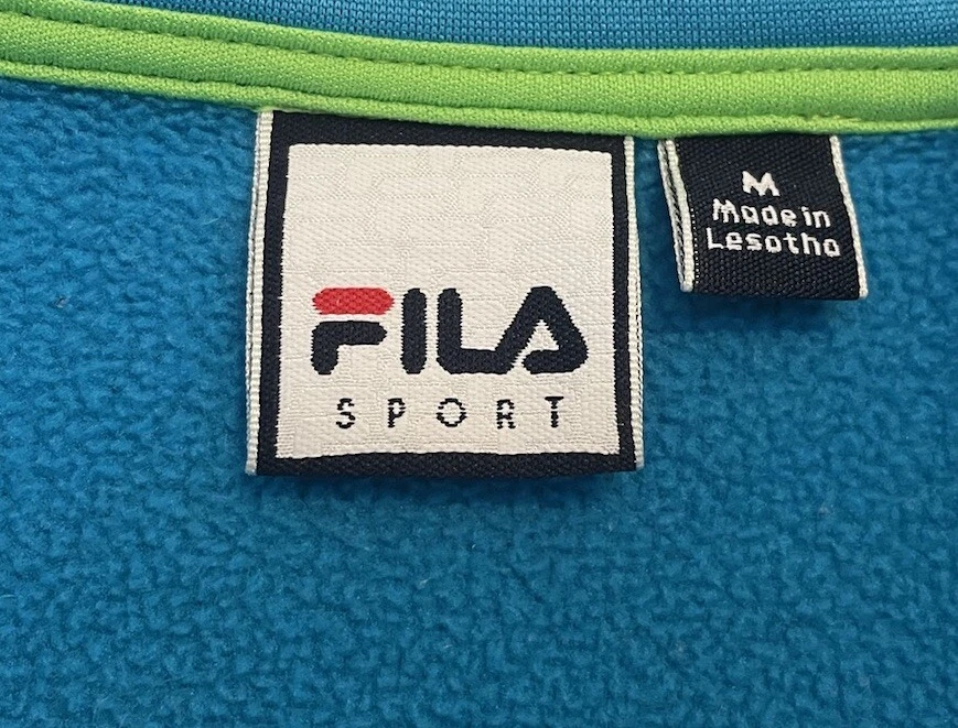 FILA Running Jacket 1/4 Zip Medium Women’s Blue Green Fleece Lining Athleisure - Image 4 of 4