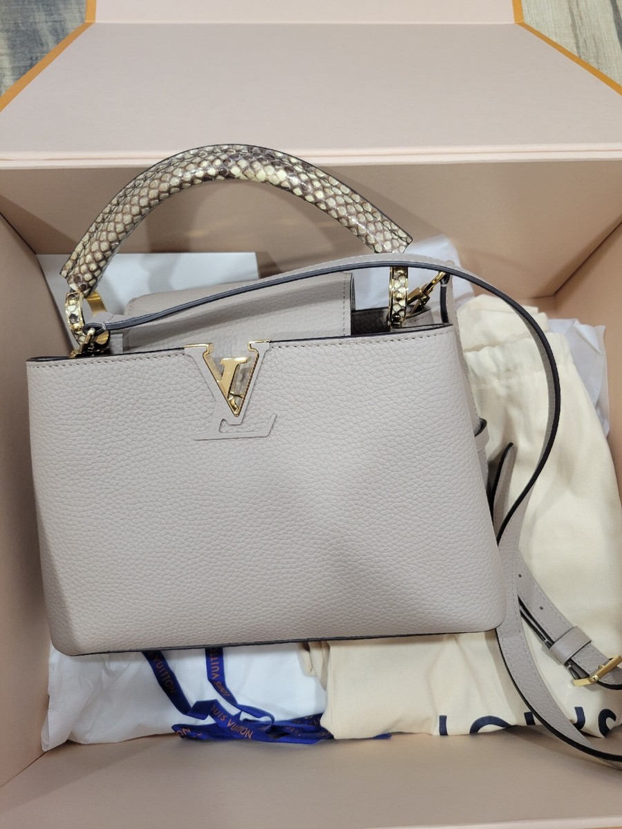 Louis Vuitton Taurillon Capucines BB pebble with PYTHON HANDLE