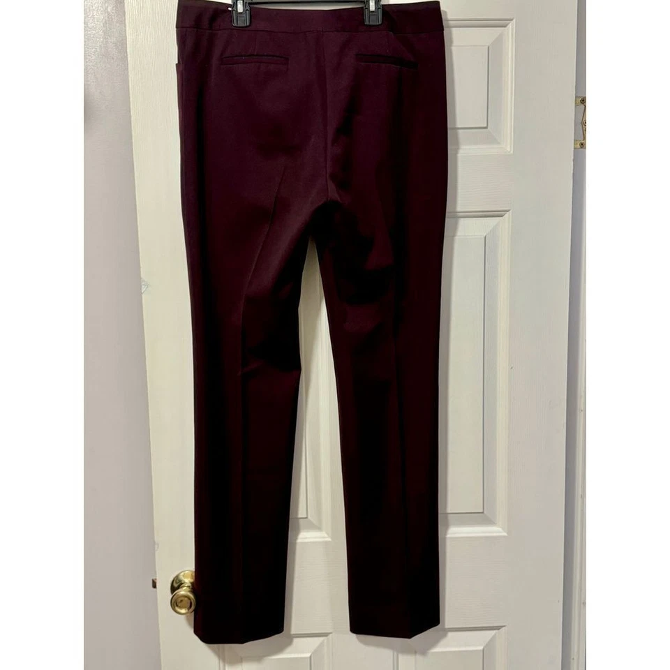 Anne Klein勃艮第直筒正装裤经典专业长裤 — 第 3/3 张图片