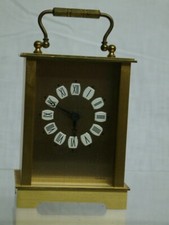 Coole  Tisch Kamin Uhr 60er Jahre  Royal Metall Gold Quarz Tragegriff