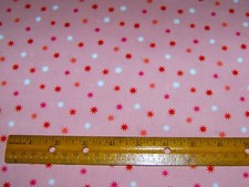 1 yd MODA Hey Boo WHITE ORANGE STARS on BUBBLE GUM 100 Cotton Fabric HALLOWEEN