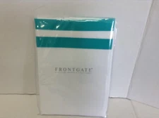 Frontgate Hamptons Stripe Linen Kitchen Dining Table Runner Aqua 15"x72"