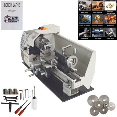 110V WM180V 7''*12'' Miniature Metalworking Lathe 600W Precision Metal Bench Lathe