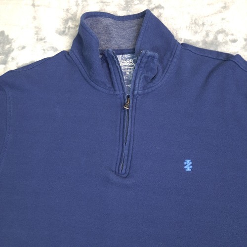 Izod Saltwater Men’s Size XL Quarter Zip Long Sleeve Pullover Sweater Navy Blue - Picture 5 of 15