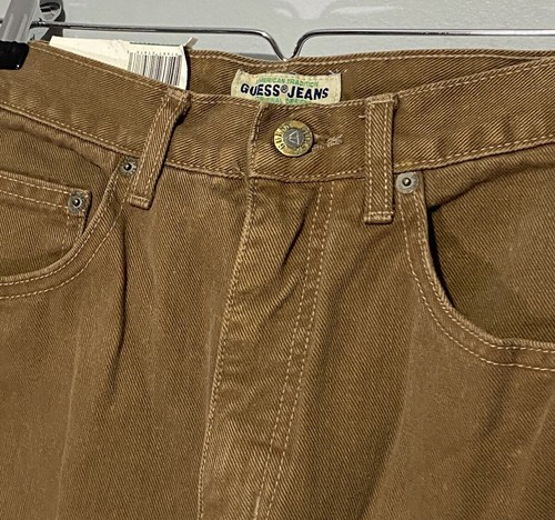 Vintage 80s Guess Jeans Mens 30x34 181 Easy Jean Brown 44181 90s NEW Tags Indie - Picture 7 of 14
