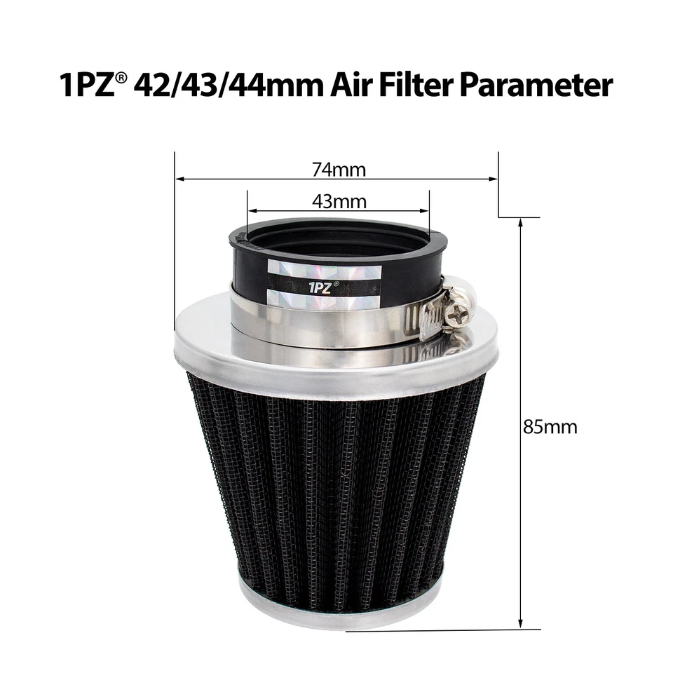 4 filtros de aire 42 43 44 mm Yamaha Honda Kawasaki Suzuki GY6 Quad KZ1000 PW50 80 ATV Foto 2 de 4