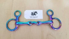 Rainbow MultiColor Horse Hanging Cheek Baucher Bit Snaffle Lozenge Fat Oval Link
