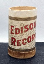 EDISON RECORD c1907 Record Tube with Edison Photograph, Empty