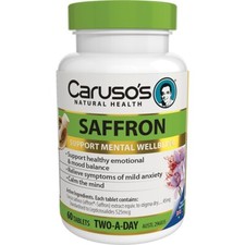 CARUSO'S SAFFRON 60 TABLETS SUPPORT MENTAL WELLBEING MOOD BALANCE ANXIETY