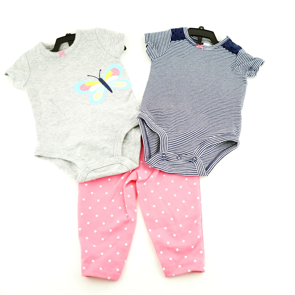 Carter's Baby Girl's 3-Piece Bodysuit and Pant Set, size Months, Hthr Grey