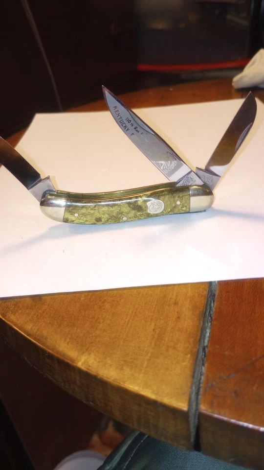 Bulldog Brand S&D 1984 110th Kentucky Derby Serpentine Stockman Gold Dust Knife - Image 4 of 4