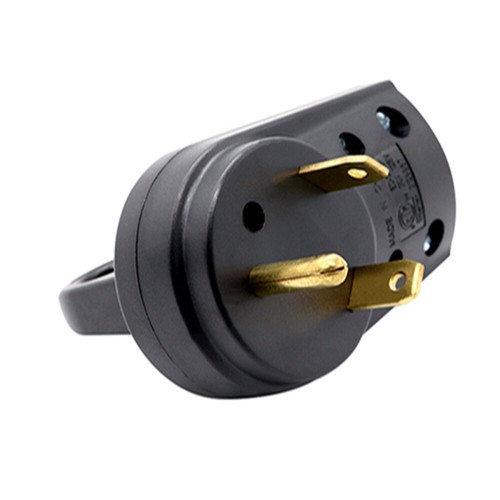 Replacement Plug Male 30A 125V US Style handle grip plug (Black) - Picture 2 of 11