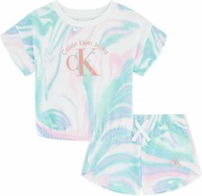 Calvin Klein Girls 2 Pieces Short Set Size 4 5 6 6X