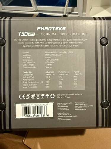 Phanteks T30-120 Fan Triple-Pack, premium high-performance fan - Afbeelding 2 van 2
