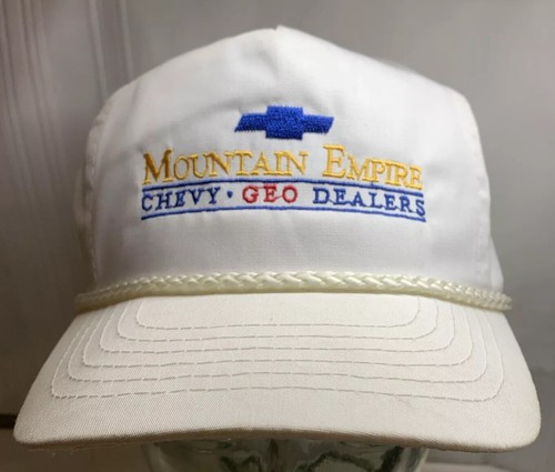 Mountain Empire Chevy Geo Dealers Vintage White SnapBack Trucker Hat